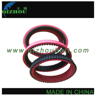 Black PU Timing Belt With Customized Red Rubber