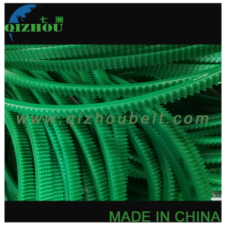 Conveyor PU V Belt With Super Grip / Transmission Polyurethane V Belt Top Green PVC