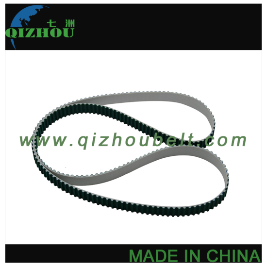 Industrial PU Timing Belt With Steel Core Coated Green Cloth On Teeth - Click Image to Close