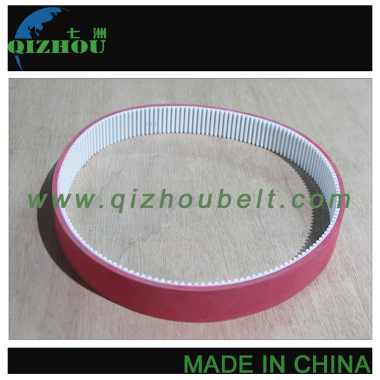 White PU HTD5M Timing Belt With Red Rubber - Click Image to Close