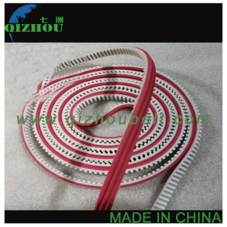 White PU Timing Belt HTD5M With Special Mould Red Rubber Coating