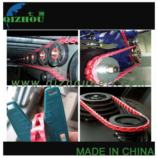 Wholesale Type Z Red PU Link V Belt - Click Image to Close